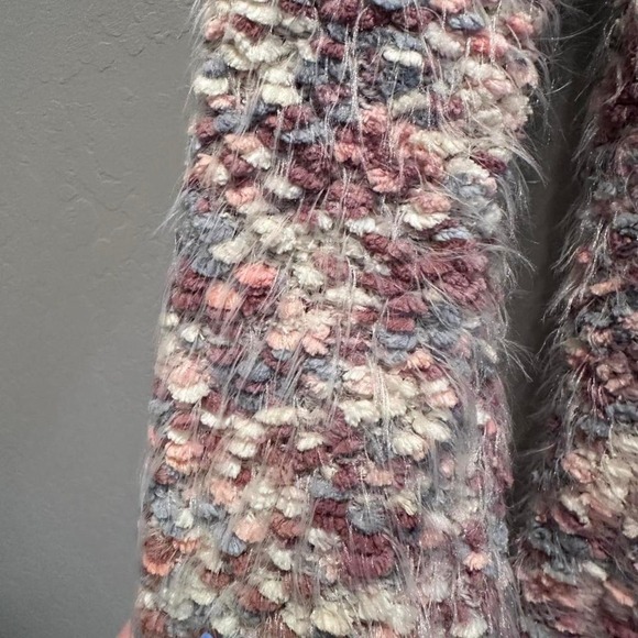 Lovestitch Colorful Speckled Knit Cardigan Sweater Size Medium/Large Hooded - Picture 6 of 7